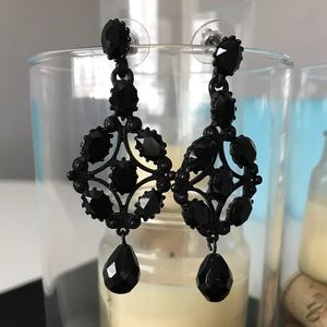 Black chandelier earrings