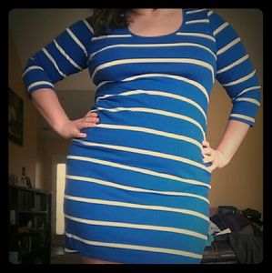 Royal Blue striped Maternity dress