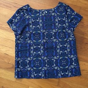 Blue printed top