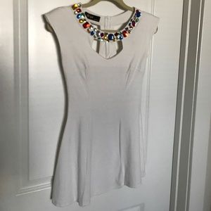 Colorful beaded white blouse