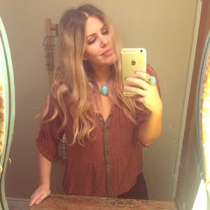 Boho button swing top