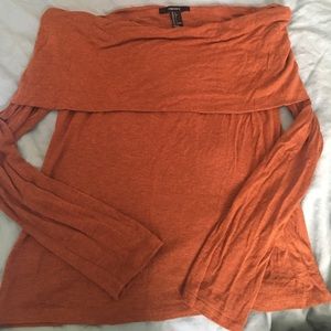 Forever 21 off shoulder foldover top