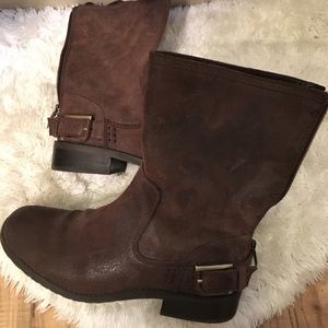 Authentic Fergie leather mid calf boots