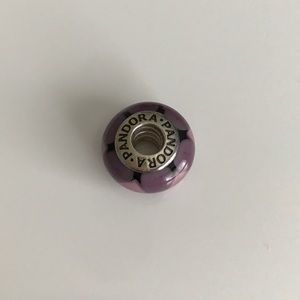 Purple and pink charm + silver heart charm