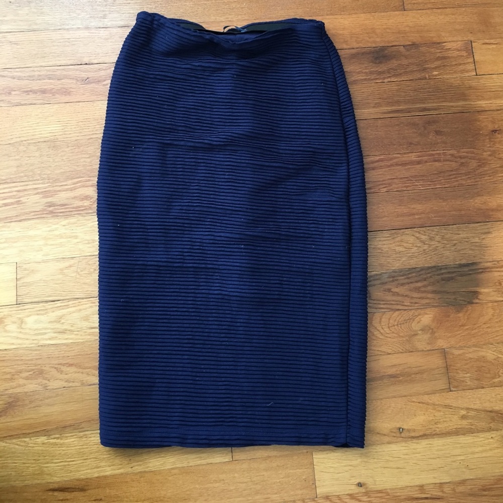 Navy pencil skirt