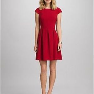 Red pleated dress