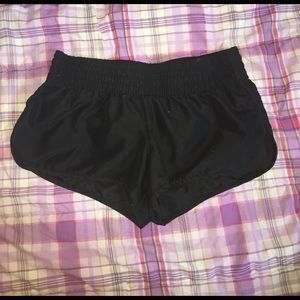 Black running athletic shorts