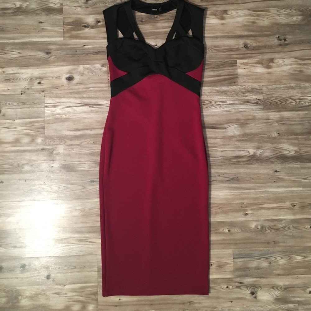 Colorblock Bodycon Midi Dress