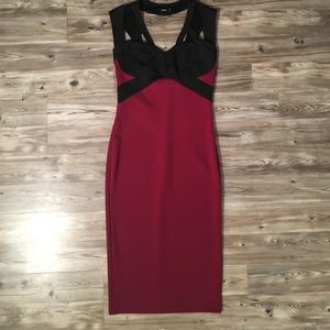 Colorblock Bodycon Midi Dress