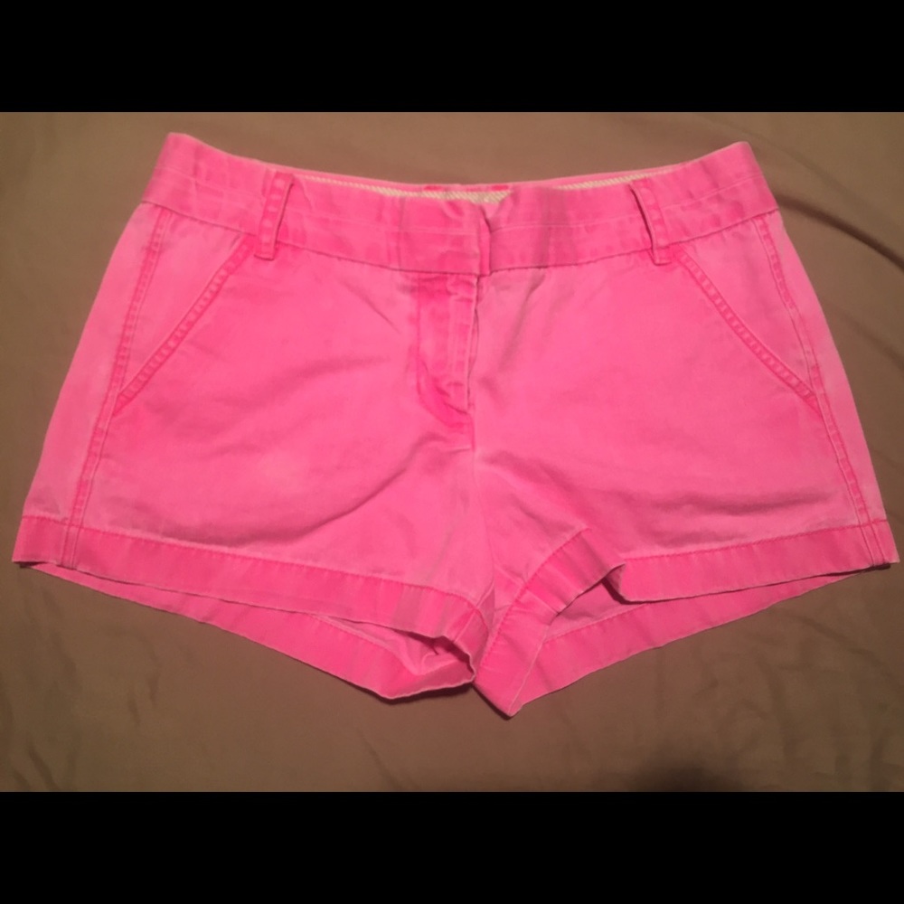 J. CREW size 6 Chino hot pink shorts