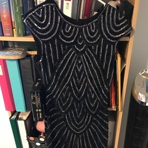 Black & Silver 1920s Flapper Dress