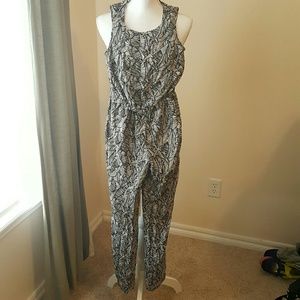 Loft Size XXSP Black and White Jumpsuit Romper