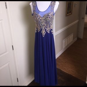 Blue long prom dress! Worn once!