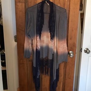 Long Duster Lace Sweater