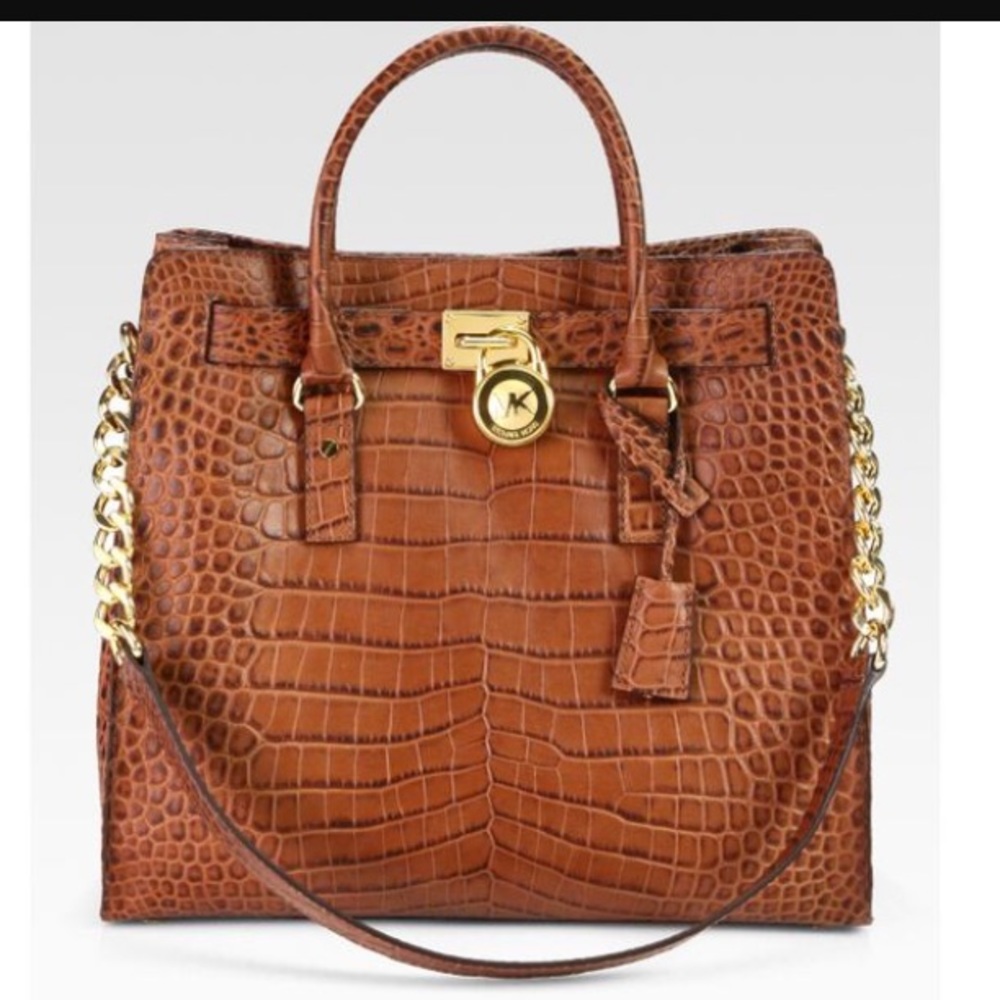 Michael Kors Hamilton Crocodile Texture Tote