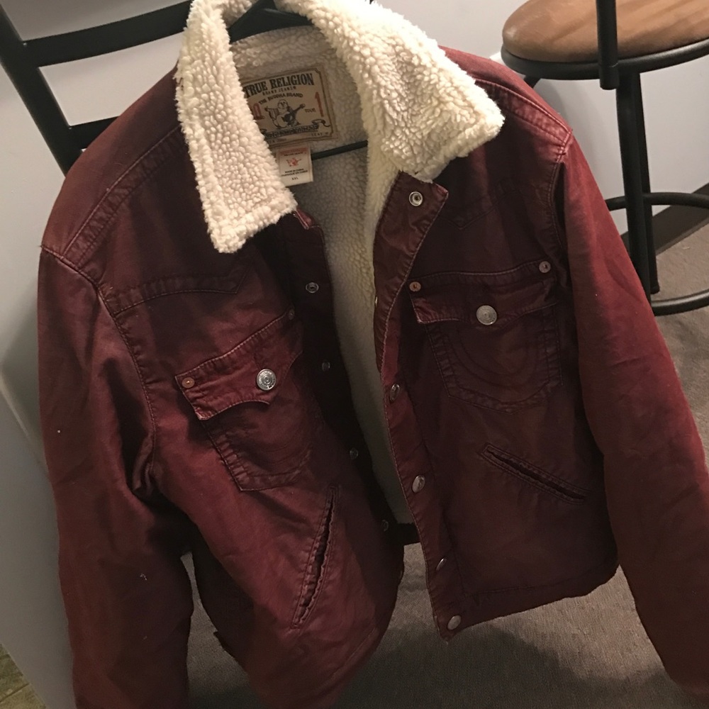 True Religion Burgundy Corduroy Jacket