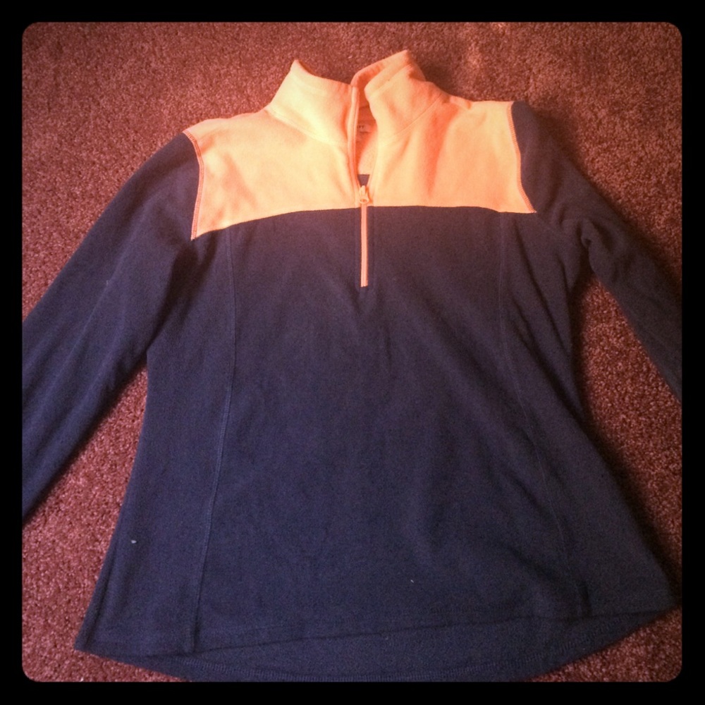 1/4 zip navy/coral pull over.