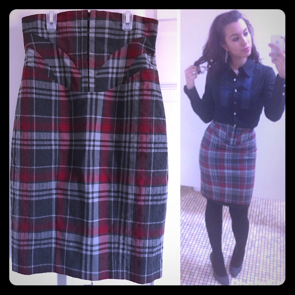 ❤️ Arden B High Waist Plaid Pencil ✏️ Skirt!