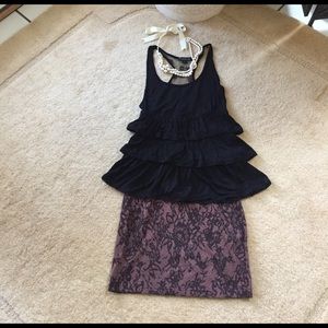 Black forever 21 top with forever 21 skirt