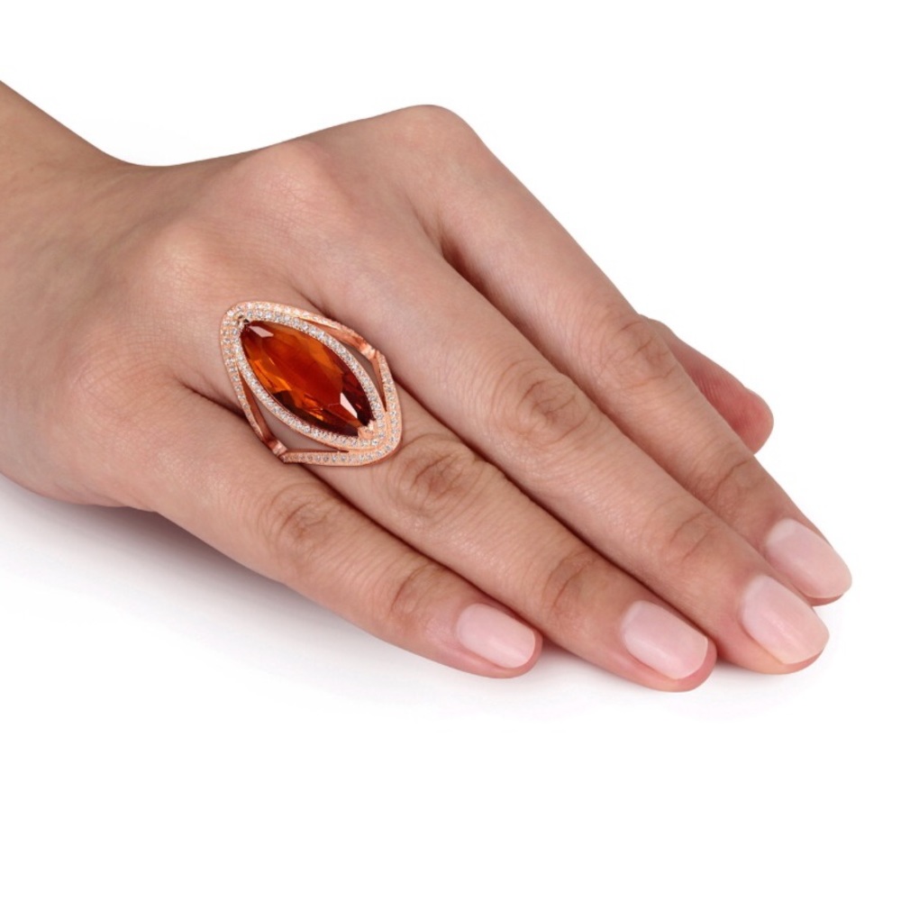 Beautiful Rose Plated Marquise-cut ring💜💜