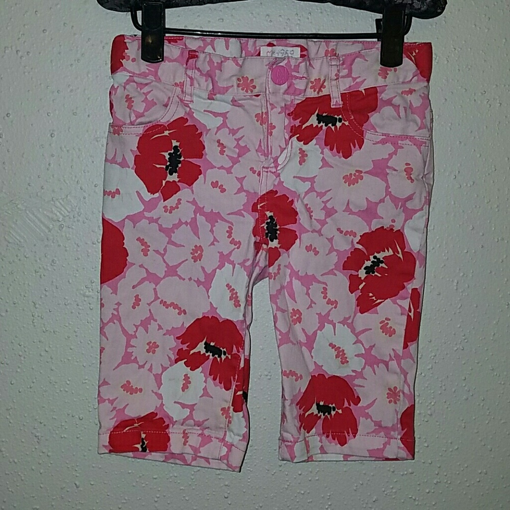 Girl's pink flower Bermuda shorts-Children's Place