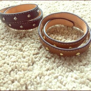 Coach leather wrap bracelets