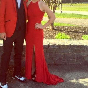 Red Sherri hill prom dress