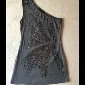 One Shoulder Sequin Top