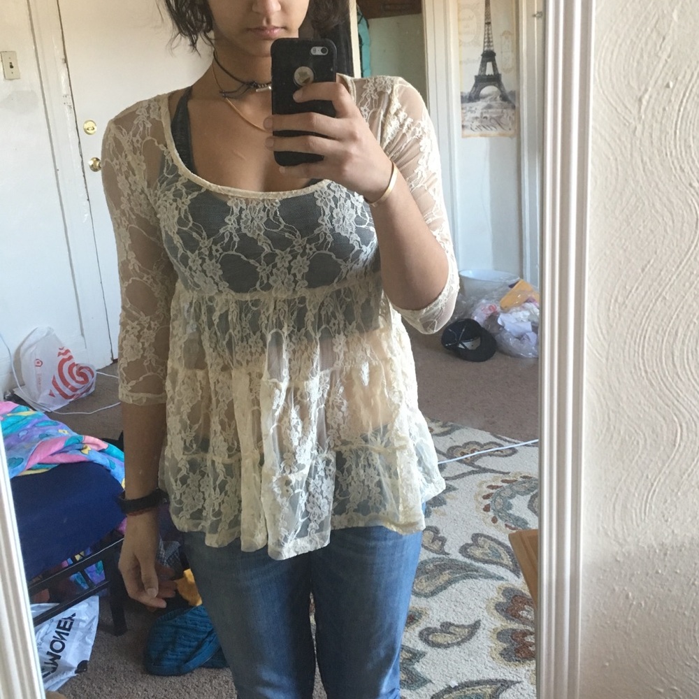 Sheer Cream Top