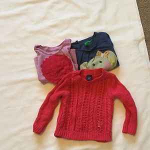 2 toddler girl graphic T-shirts