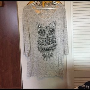 White owl print tunic