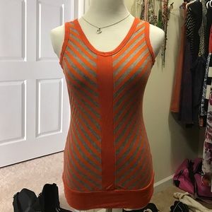 Retro Grey and Orange Stripe Tank Sz S