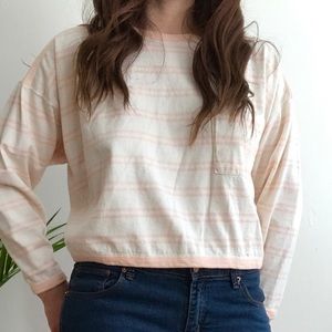 🌿F R E E🌿vintage Blush Pink Striped t-shirt