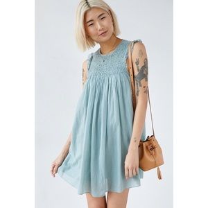 Kimchi Blue floaty smocked babydoll dress in mint
