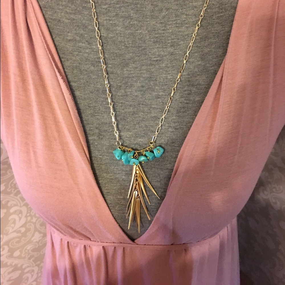 Gold and turquoise necklace!