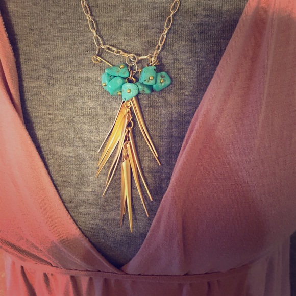 Gold and turquoise necklace! - Picture 3 of 5