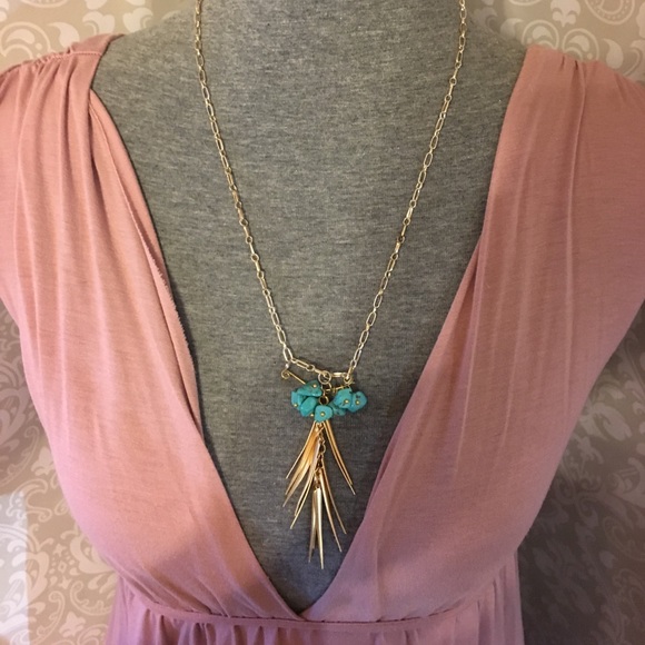 Gold and turquoise necklace! - Picture 2 of 5