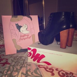Black Jeffery Campbell LITA boots SIZE 9 IN BOX!