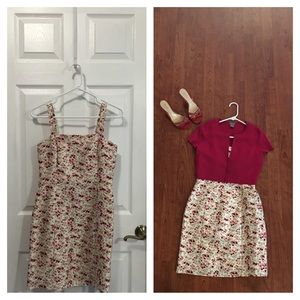 Ann Taylor vintage floral silk dress with straps