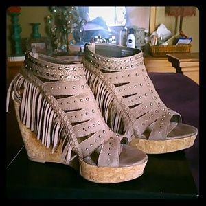 ADORABLE FRINGE OPEN TOE BOOTIES