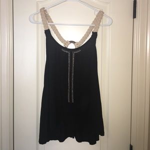 Day Trip Black embellished Tank Top Medium. Buckle