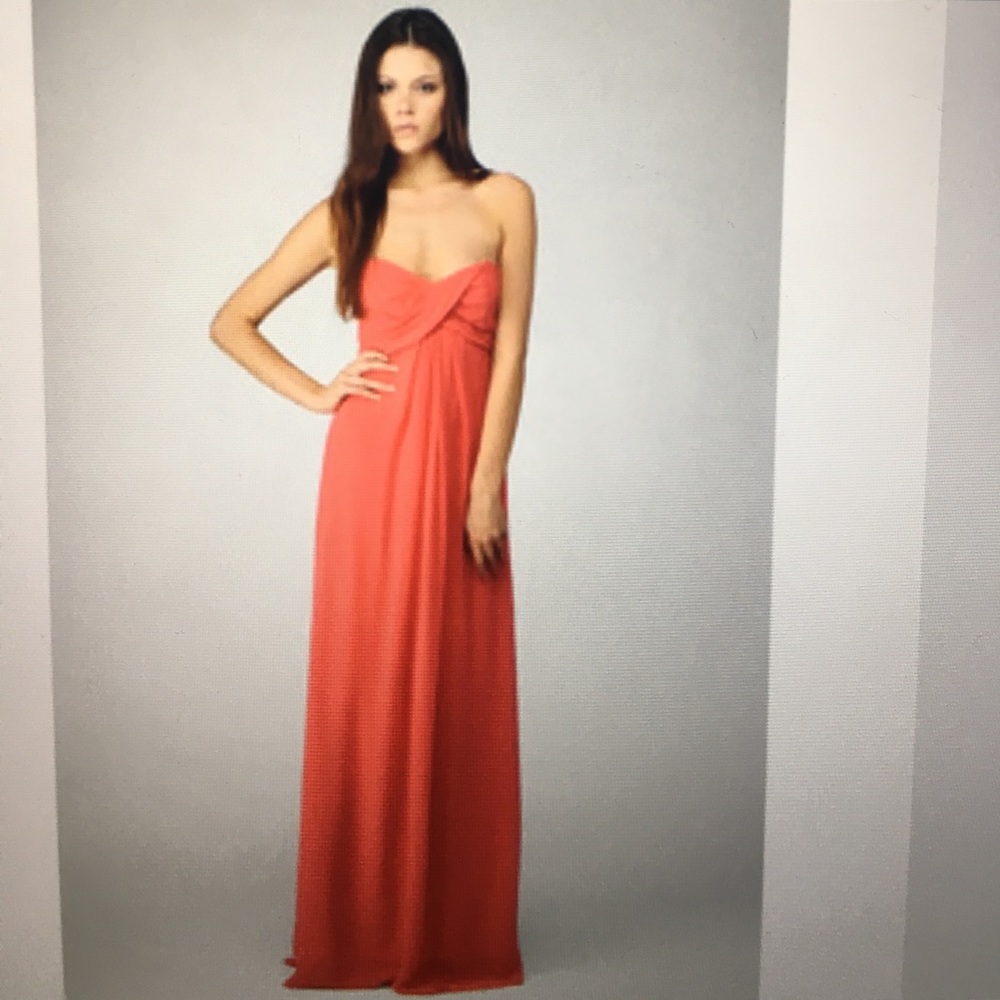 Georgette strapless gown