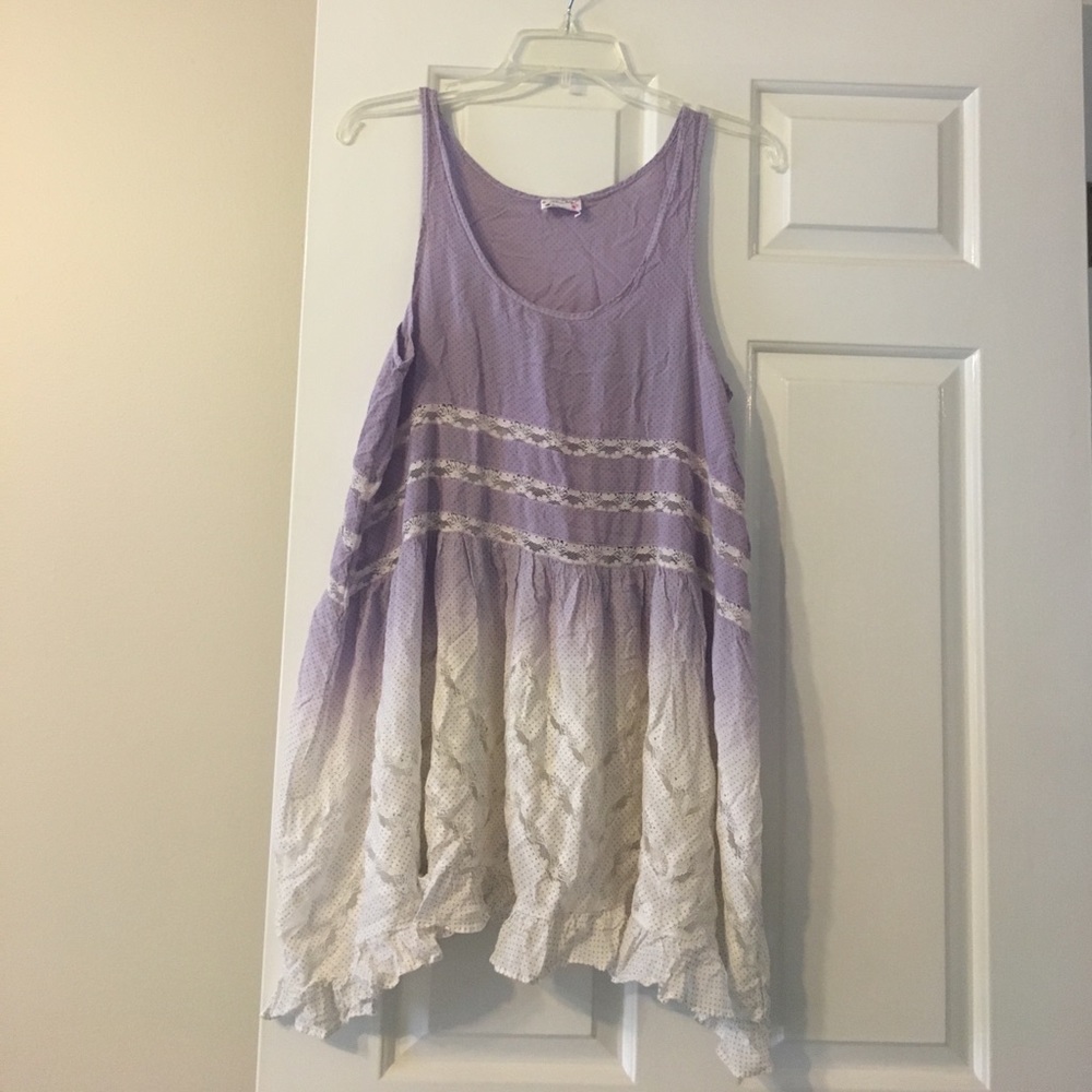 Free People Lace & Voile trapeze tank slip. Small
