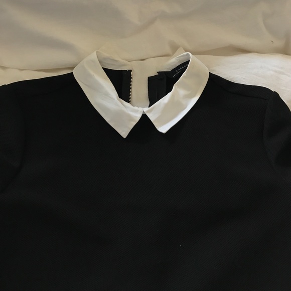 ZARA Wednesday Addams black and white collar dress - Picture 2 of 5