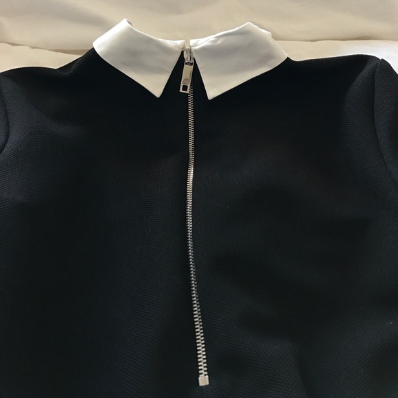 ZARA Wednesday Addams black and white collar dress - Picture 3 of 5