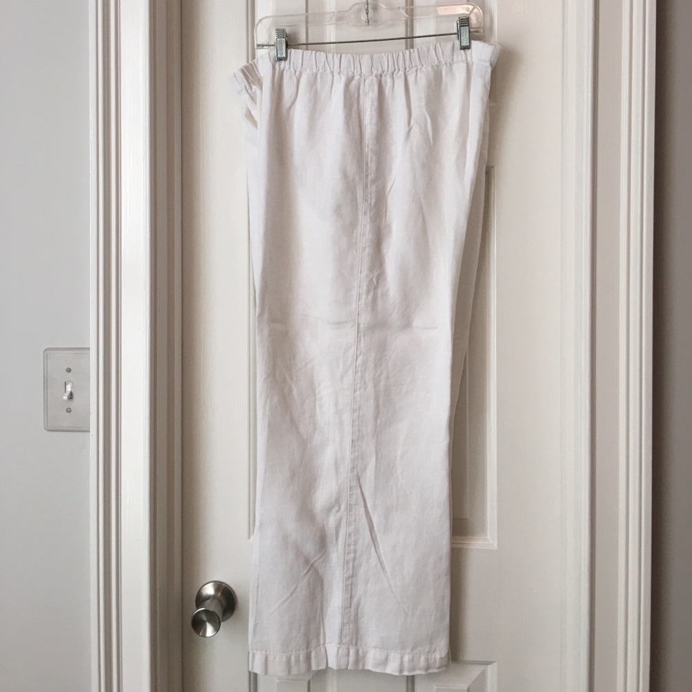 Chico's 100% Linen White Pants, wide leg size 3.
