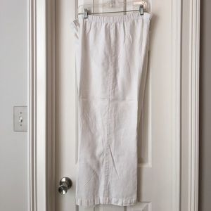 Chico's 100% Linen White Pants, wide leg size 3.