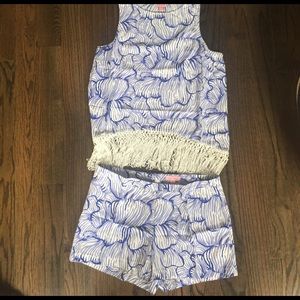 LILLY PULITZER Sonya Fringe tank top / shorts set