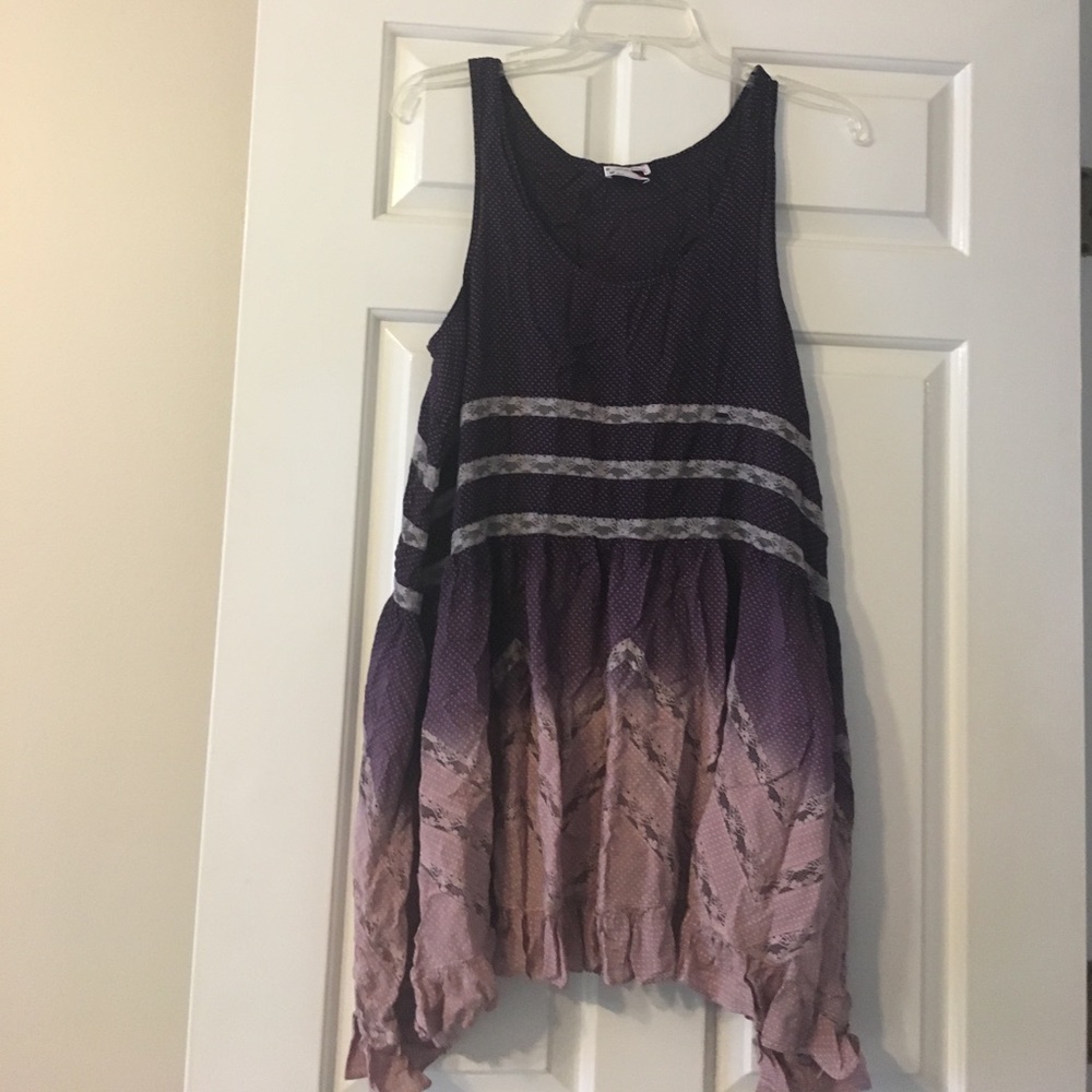 Free People Lace & Voile trapeze tank slip. Medium