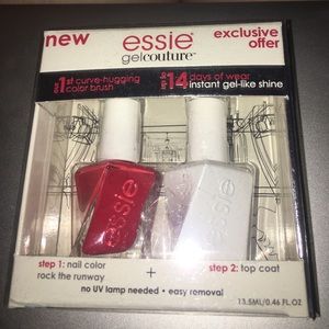 Brand new Essie gel couture red & top coat polish